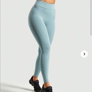 Gymshark laser cut tights stormy turquoise size M